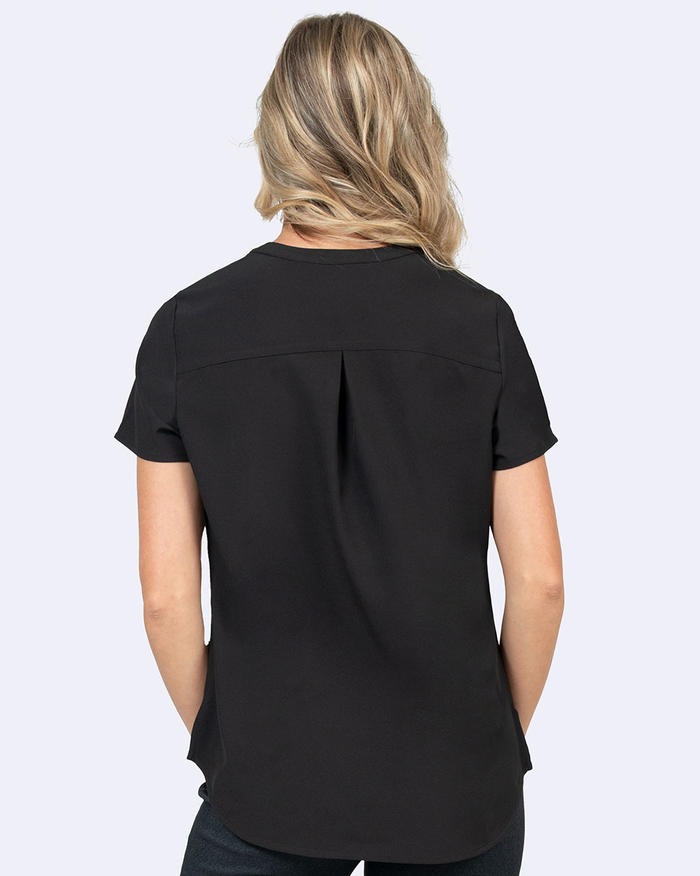 Notch Neck Stretch Blouse